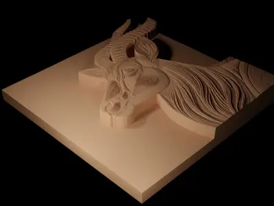 Antelope CNC 3d Print High Relief Sand Casting 3D print model