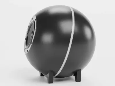 Round Audio Speaker V2 - Universal Black Sound Unit Low-poly 3D model