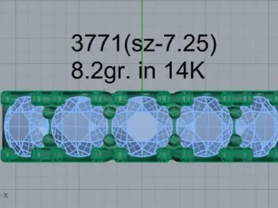 Round Diamond Band 3711 3D print model