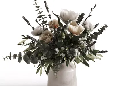 Photorealistic model of bouquets of flowers in vase   3D model