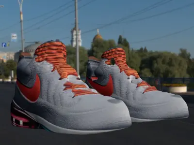 Grey with red laces runners Free 3D model