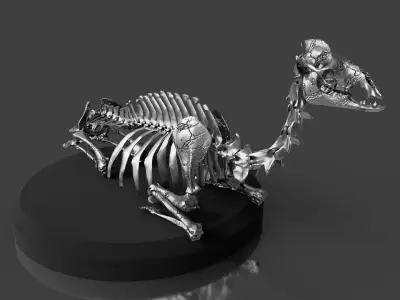 Silver Rest Camel Skeleton 3D model