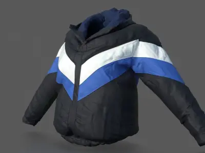 WINTER JAKET WOMAN Low-poly 3D model
