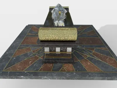 Queen Tomb with silver statue Low-poly 3D model