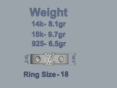 Louis Vuitton Ring 3D print model buy