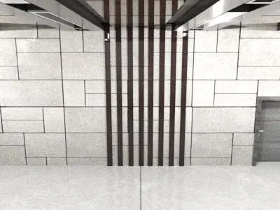 Modern garage basis Low-poly 3D model