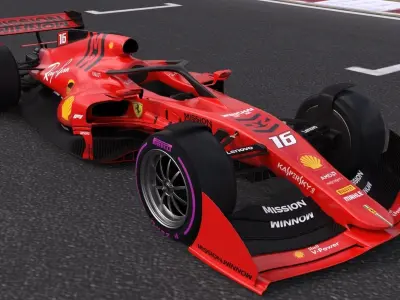 Furmula 1 racing car 2021 Concept design Low-poly 3D model