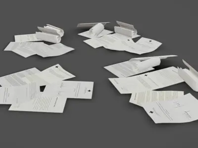 Paper Piles Low-poly 3D model