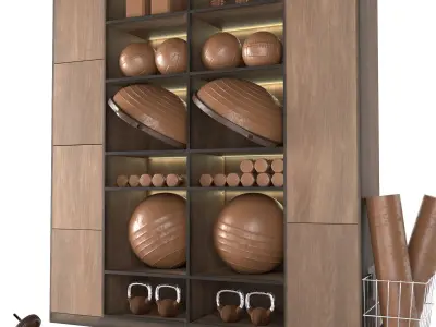 Home Gym Yoga Decoration Set 042 Low-poly 3D model