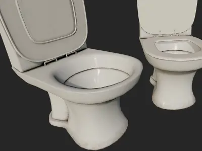 Dirty Toilet PBR Low-poly 3D model