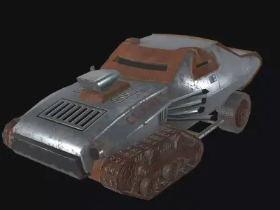 Postapocalypse derby crusher  Low-poly 3D model