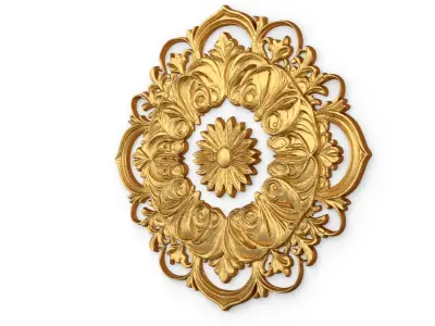 Rosette decorative ceiling medallion 02 3D model