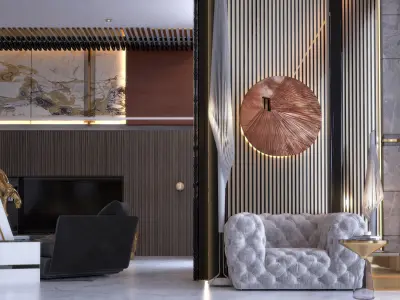    Living room  dinning room   Stairs  3D model