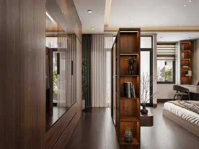 Elegant Modern Bedroom Interior 3D model