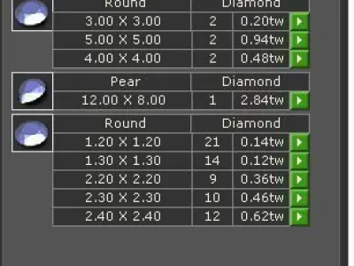 Engagement Ring With Pear and Rounded Diamonds 3D model