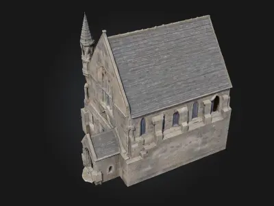 Gothic Stone Chapel  Majestic Silence of Sacred Stonework 3D model