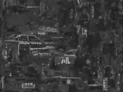 Rusted Police Interceptor 3D Model Total Wreckage Low-poly 3D model