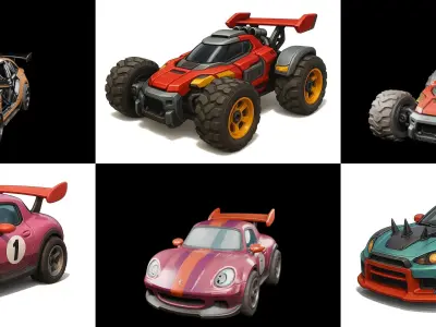 Gt one Car bundle 7 pack 100 glb 3D model