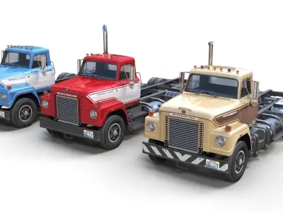 International Fleetstar frame truck Low-poly 3D model