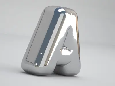 Silver A Balloon 3D model