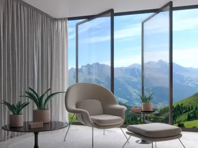 3D model of the living room interior 3D model