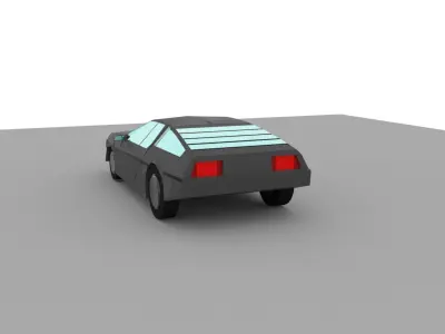 Auto low poly car 3D model