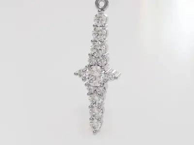 Vertical Stair Stepping Gemstone Pendant 3dModel Stl File 3D print model