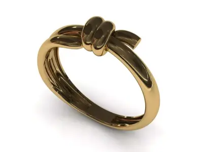 Two Piece Modern Gold Ring with Diamond Channel  3D print model