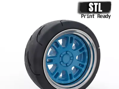 STL resin kit Tire Rims Wheel set for scale cars  3D print model