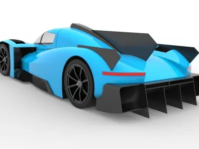 Endurance race car 3D model