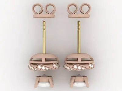 Luxury Earring 005 - Vortex Earring 3D print model