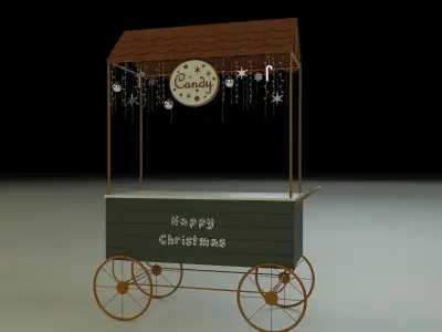 Christmas Candy Food Cart 3D model