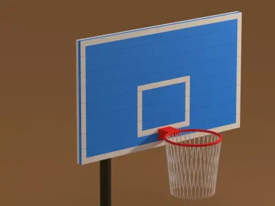 Street Outdoor Basketball Hoop Low-poly 3D model