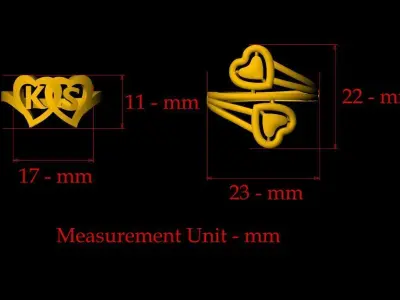 Beautiful Couple Ring - 0023 3D print model