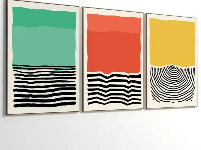 Abstract Painting Set of 3 pieces - No 51 Low-poly 3D model