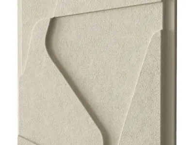 Long abstract relief artwork 3D model