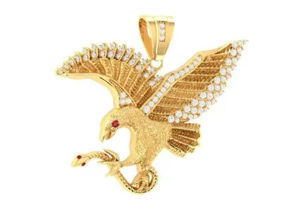 Luxury Flying Eagle Pendant Jewelry 3D Model 211  3D print model