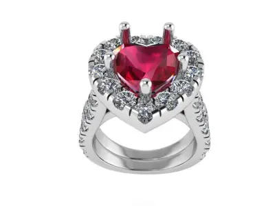 Heart Halo Ring 4006 3D print model