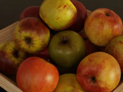 Fruit bowl apples Low-poly 3D model