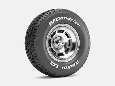 15x8 C3 Corvette YJ8 Wheel BFGoodrich Radial Tire 3D print model