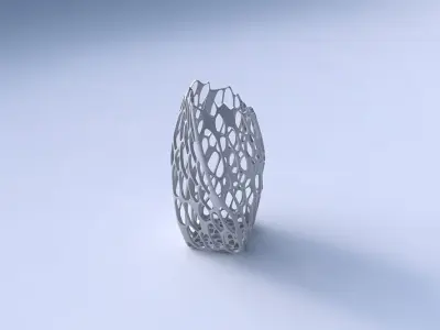 Vase twisted arc quadratic with cracked organic lattice  3D print model