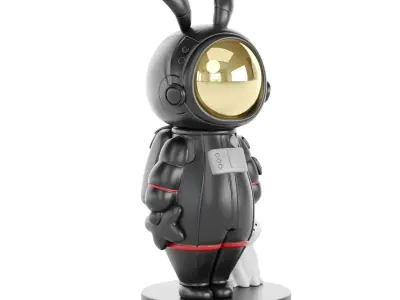 Creative Astronaut With Cat Decor 3D model