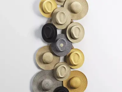 Decorative set of hats 3D model