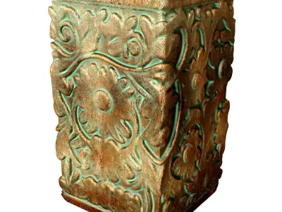 Decorative ceramic tabletop vase urn pot flowerpot planters set 3D model