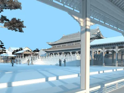 China temples church Historical sites palace Tang dynasty 3D model get