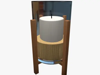 Candle with Holder 3D model