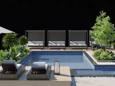 Pool Area Environment 3D model