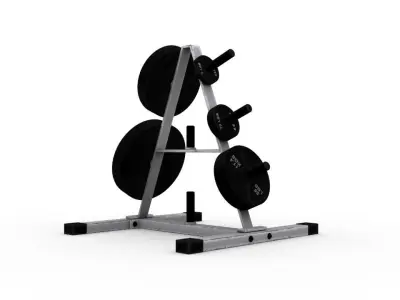 GYMS-001 squat rack with weights 3D model