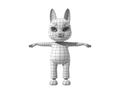 White Bunny Low-poly 3D model