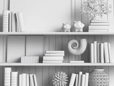 Decor Set 4 bookshelf 3D model